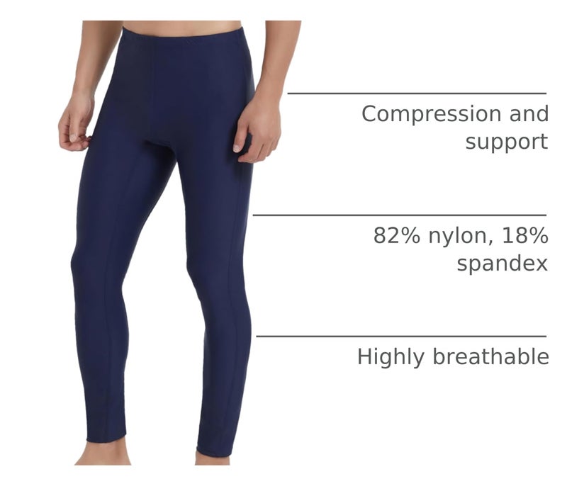 Ubestyle UPF 50+ Men's Active Surfing Water Leggings Swim Pants Swim Tights Beach Pants Sun Protective Navy (U3006NAVYL) - Image 4
